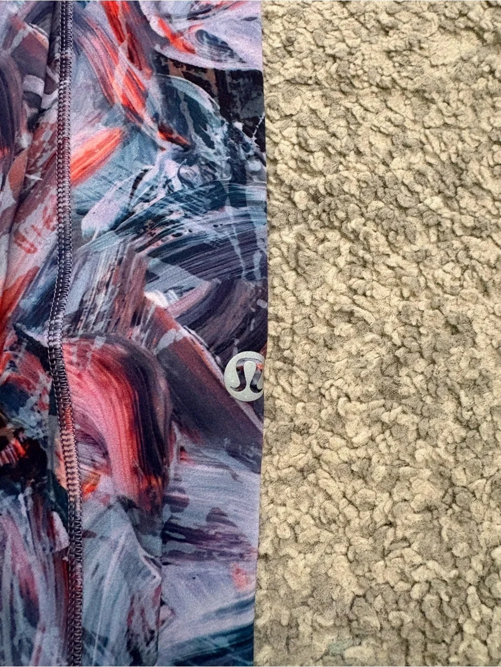 Lululemon Abstract Print Active Leggings in Navy and Red